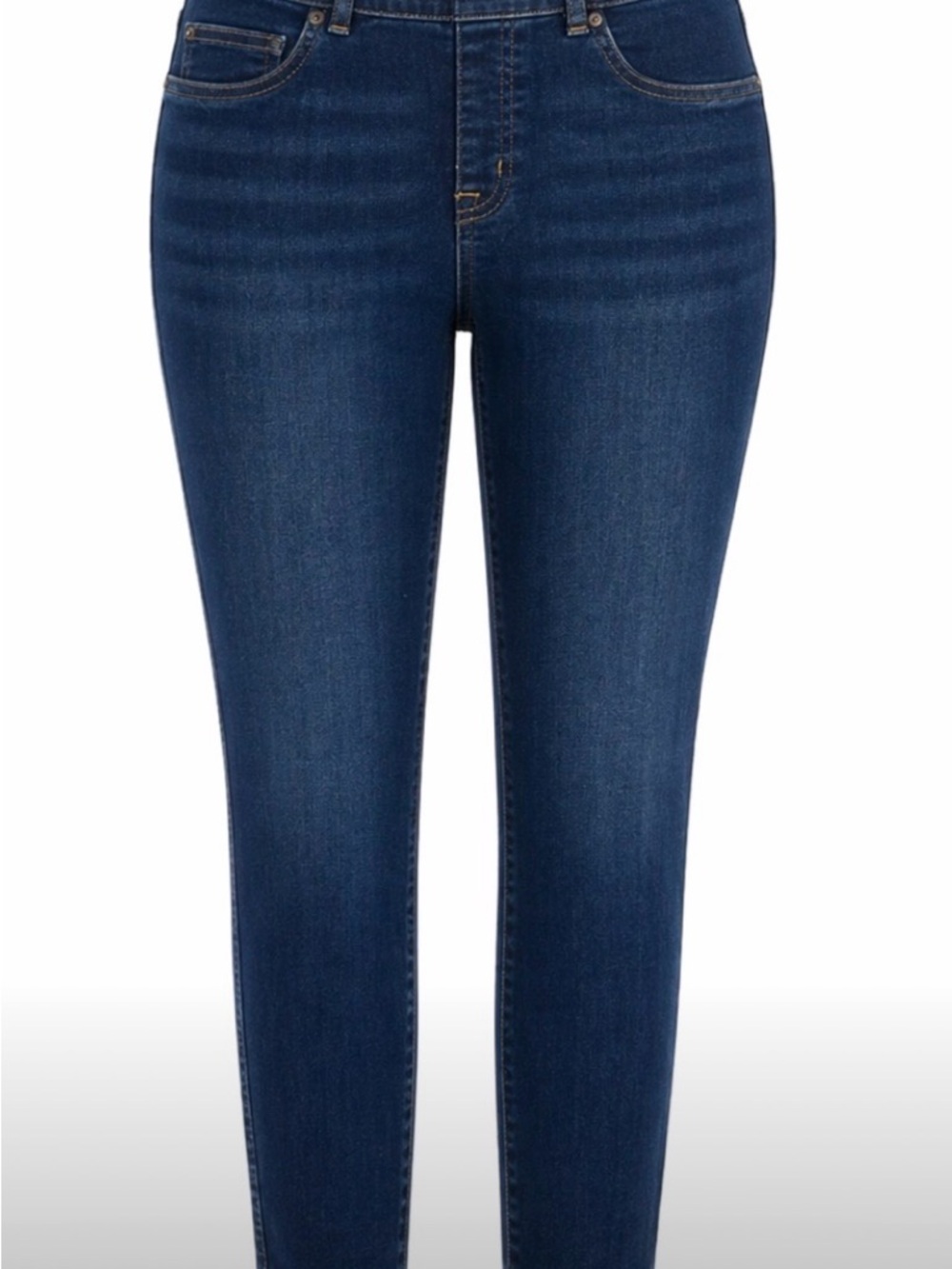 SPANX Shaping Dark Wash Skinny Pull On Stretch Denim Jeans Size Small Classic